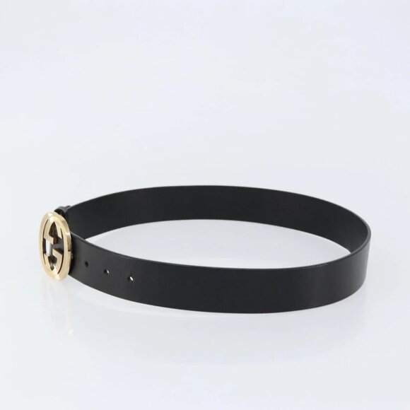 GUCCI Interlocking Belt Leather 37.4\